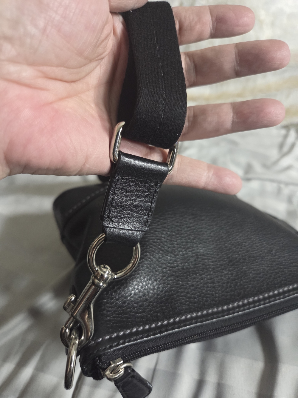 Coach Park Swingpack Black Leather Crossbody Bag - Picture 9 of 13